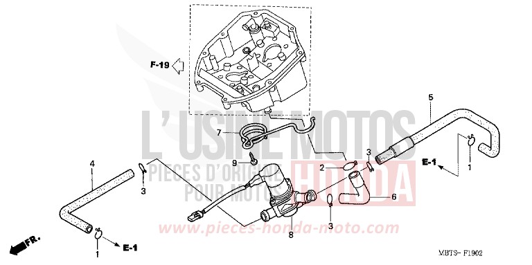 LUFTEINSPRITZSTEUERUNG VENTIL von Varadero ABS MUTE BLACK METALLIC (NH359) von 2004